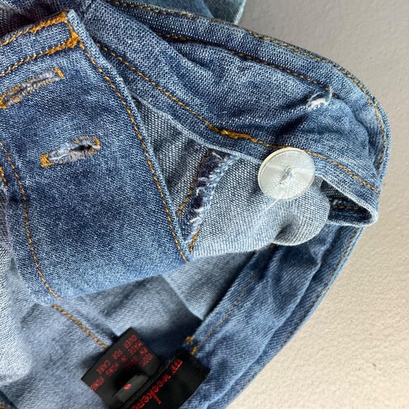 VTG Y2K My Weekend Clothes Pleated Mini Denim Wrap Skirt Buckle Grunge - Picture 11 of 12